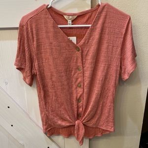 NWT Peach Tie Blouse